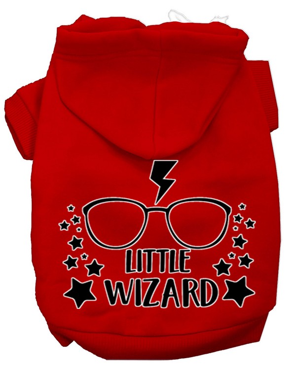 Little Wizard Screen Print Dog Hoodie Red XXL